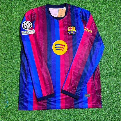 Barcelona 2027 Champions League Patch Home Long Sleeve Football Jersey