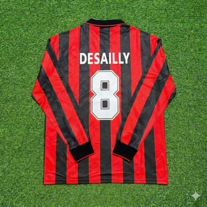Marcel Desailly #8 AC Milan 1993 1994 Home Long Sleeve Retro Football Jersey