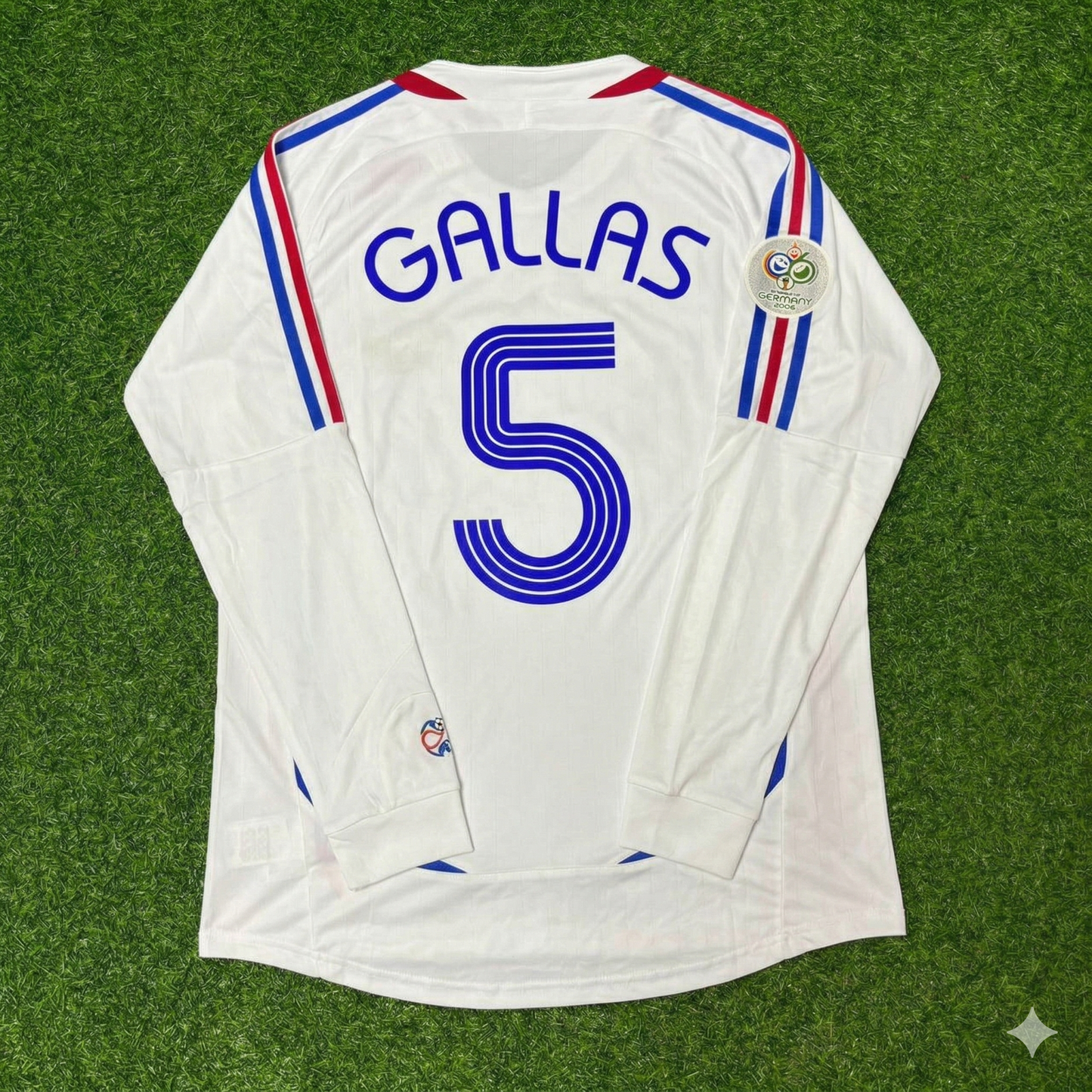 France World Cup 2006 William Gallas Final Long Sleeve White Retro Kit