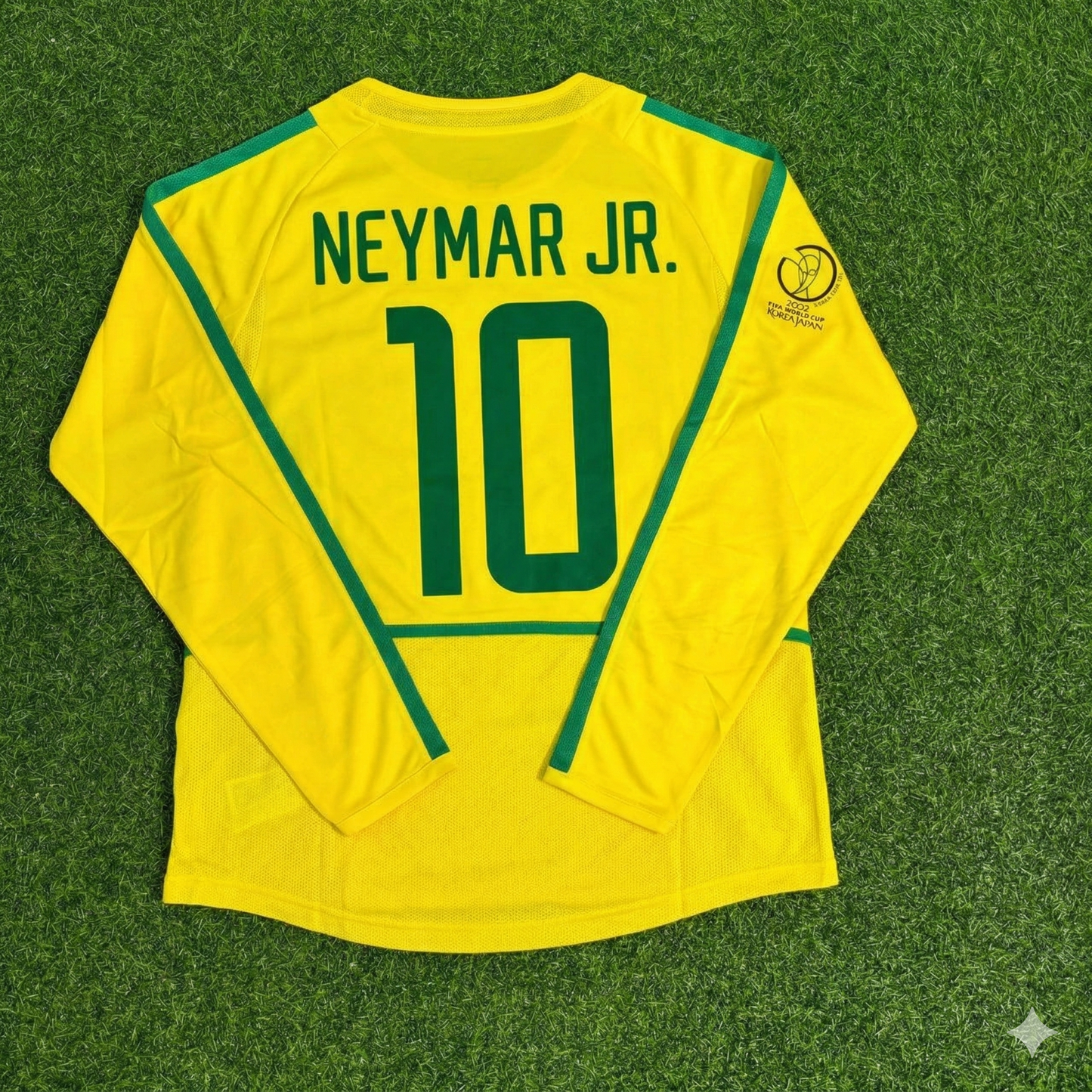 Neymar Jr Brasilien Gelbes Langarm Retro Fußballtrikot
