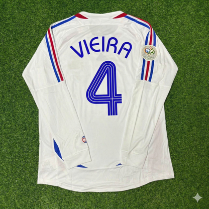 France World Cup 2006 Patrick Vieira Final Long Sleeve White Retro Kit