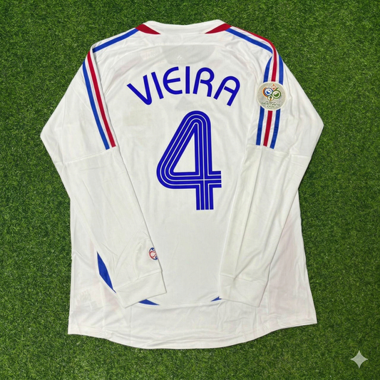 France World Cup 2006 Patrick Vieira Final Long Sleeve White Retro Kit
