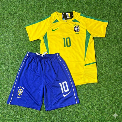 Brazil Neymar Jr. 10- Retro Kids Football Jersey