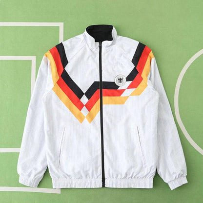Germany World Cup 1990 Deutschland Retro Double Sides Windbreaker - Reversible Jacket Black