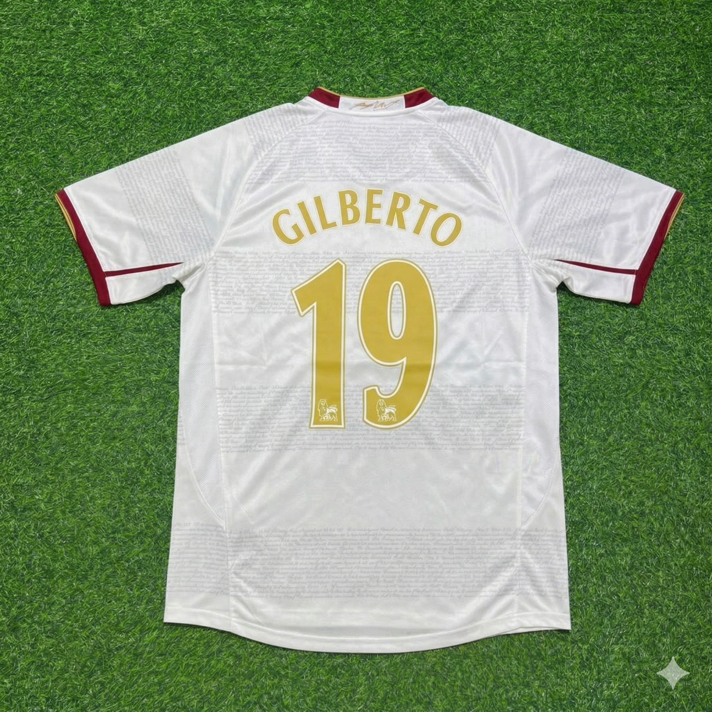 Gilberto Silva #19 Arsenal 2004 2005 Away Retro White Football Jersey