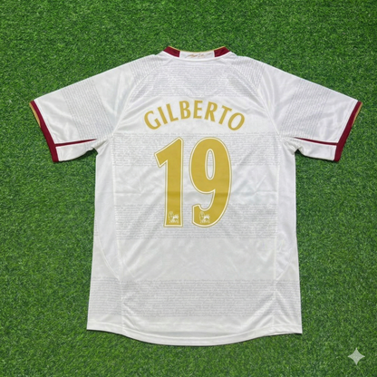 Gilberto Silva #19 Arsenal 2004 2005 Away Retro White Football Jersey