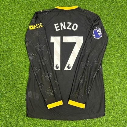 Enzo Fernandes #17 Manchester City 2026-2027 Away Black Long Sleeve Football Jersey