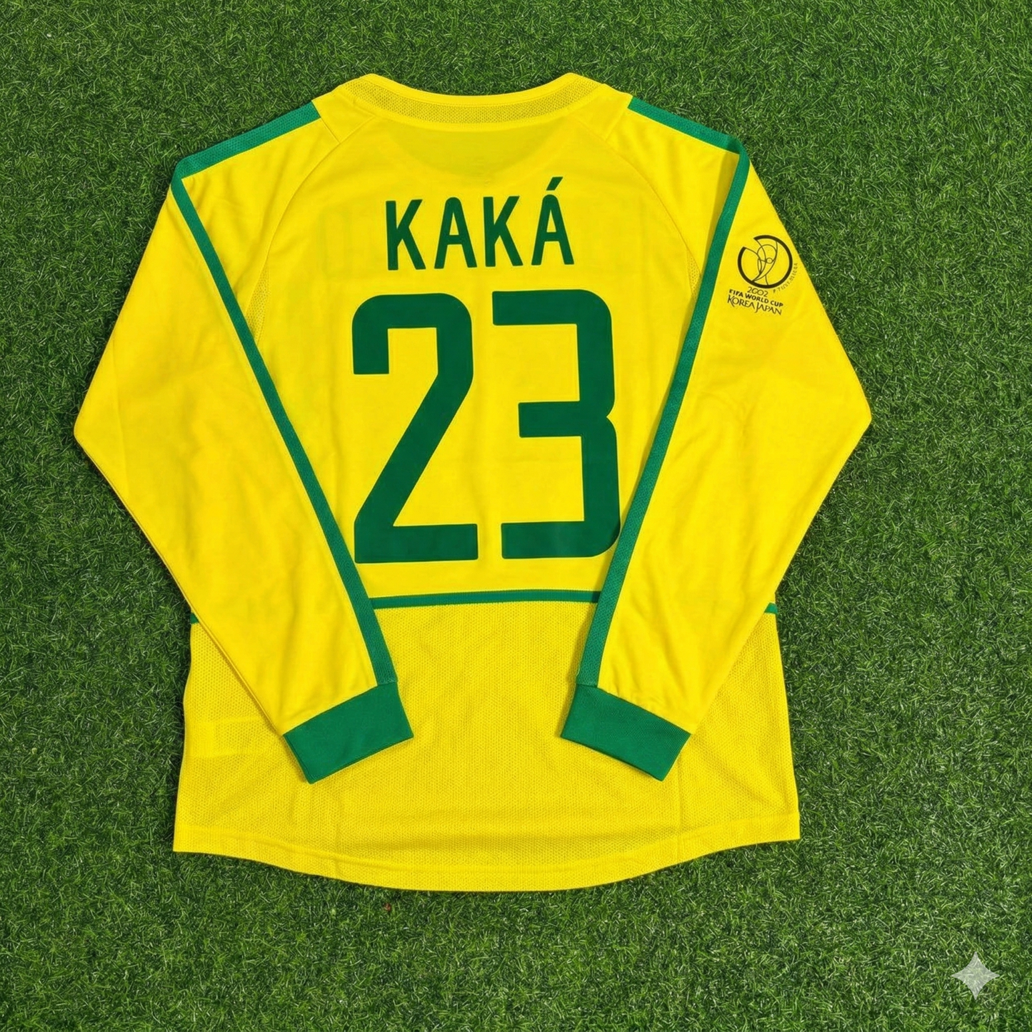 Kaka Leite Brasilien 2002 WM Finale Gelbes Langarm Retro Fußballtrikot