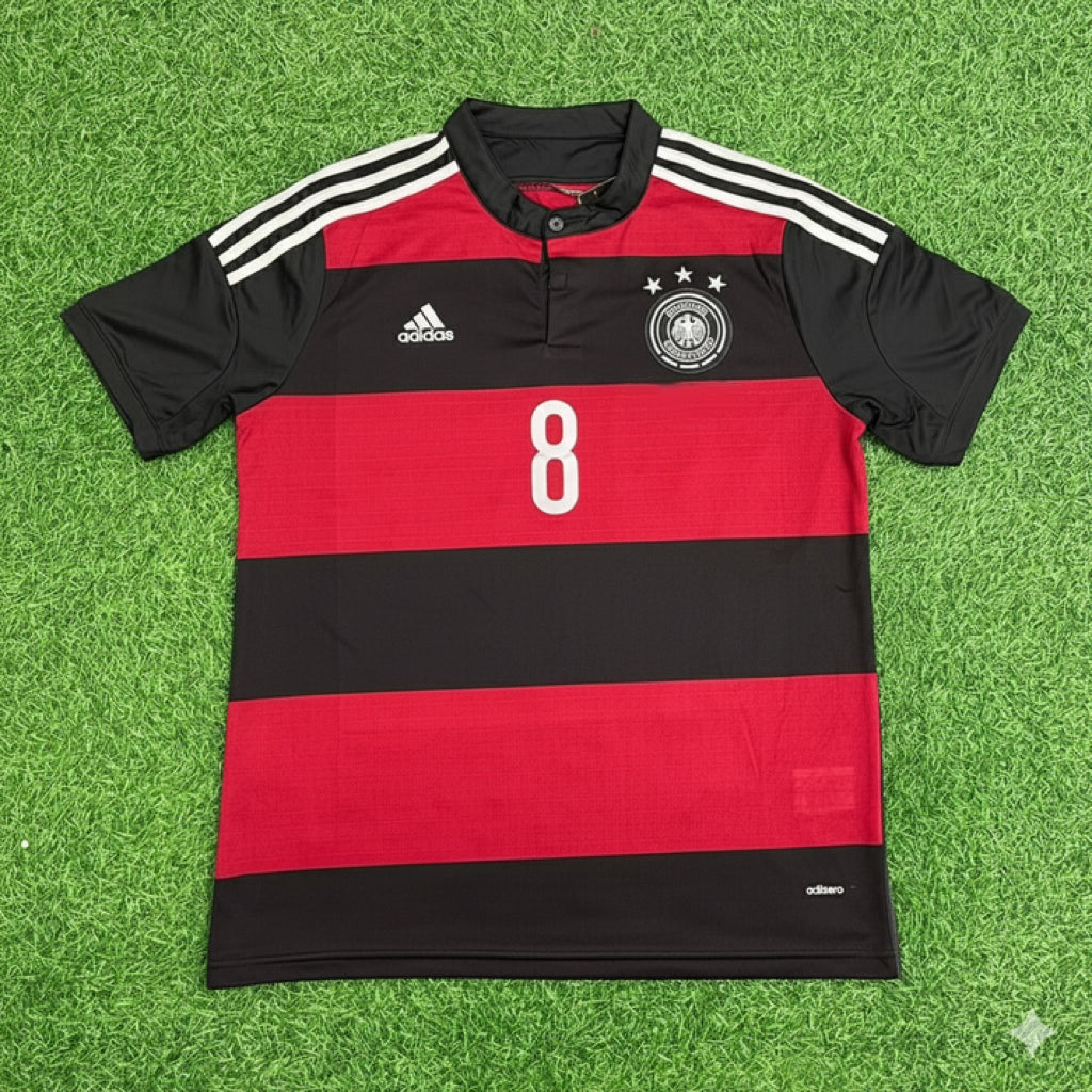 Germany World Cup 2014 Mesut Özil Deutschland Brazil Black Red Retro Football Jersey