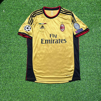 Michael Essien #15 AC Milan 2013 2014 Gold Retro Football Jersey