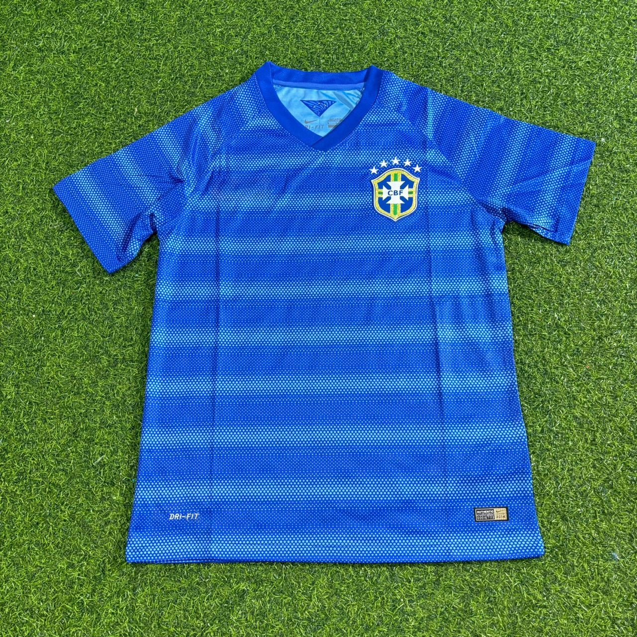 Brazil 2014 Blue Retro Football Jersey Kit