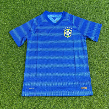 Brazil 2014 Blue Retro Football Jersey Kit