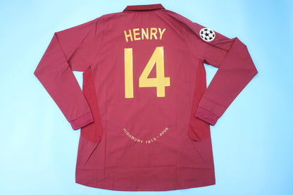 Arsenal 2005/06 Burgundy Champions League Long sleeve Football Jersey