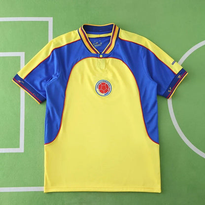 Colombia 2001 Home Field Yellow Retro Football Jersey
