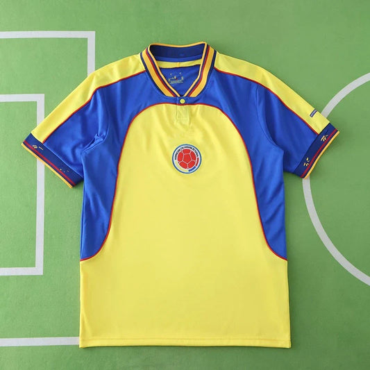 Season Colombia 2001 Home Field Yellow Retro Jersey Trikot Soccer Kit