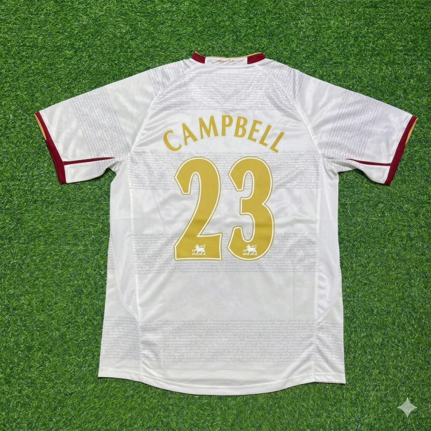 Sol Campbell #23 Arsenal 2004 2005 Away Retro White Football Jersey
