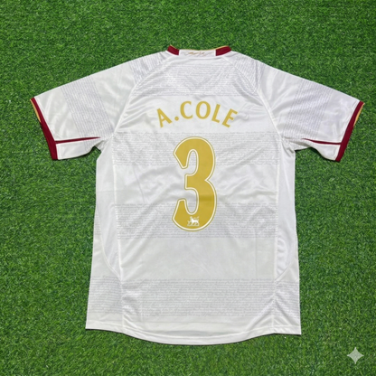Ashley Cole #3 Arsenal 2004 2005 Away Retro White Football Jersey