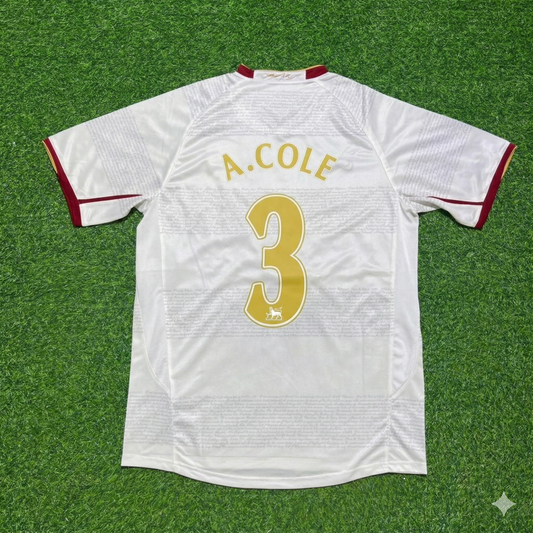 Ashley Cole #3 Arsenal 2004 2005 Away Retro White Football Jersey