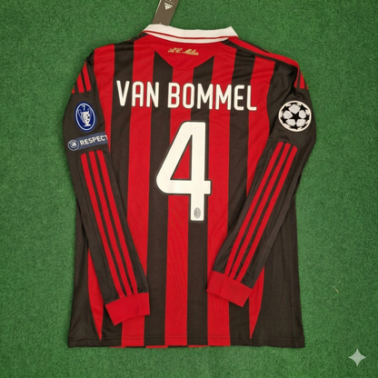 Mark van Bommel Milan 2009 2011 Retro Long Sleeve Football Jersey