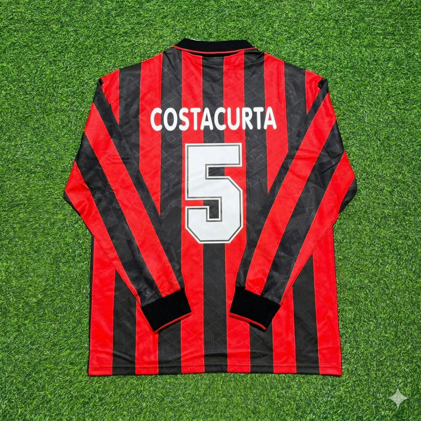 Alessandro Costacurta #5 AC Milan 1993 1994 Home Long Sleeve Retro Football Jersey