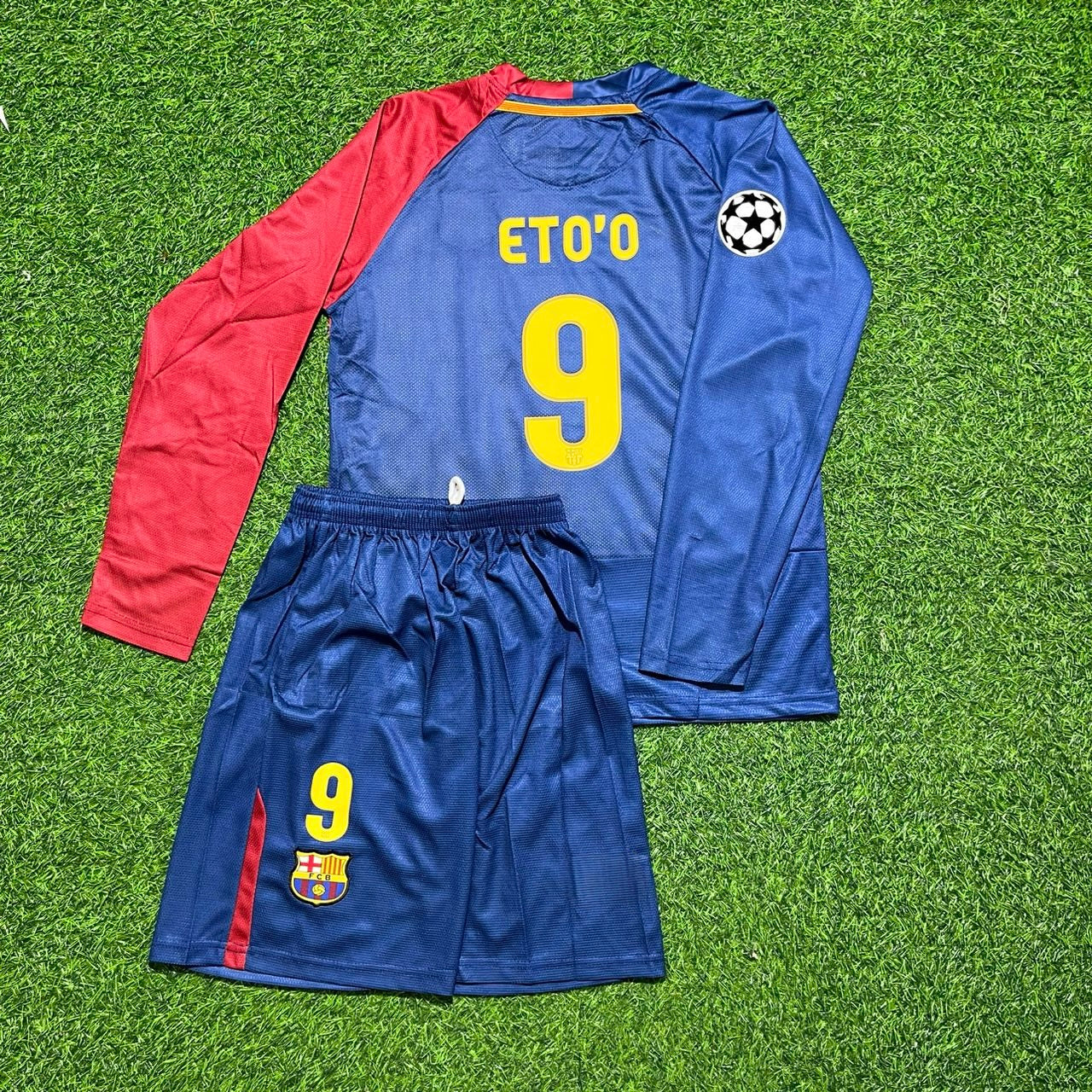 Samuel Eto'o #9 Barcelona 2009 Champions League Final Kids Retro Football Jersey