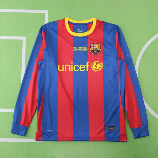 10/11 FC Barcelona Season Home Final Match Retro Jersey Trikot Soccer Kit