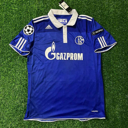 Edu 9- Schalke 04 Season 2010/11 Retro Champions League Football Jersey