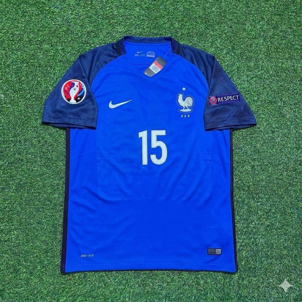 France EURO 2016 Paul Pogba #15 Home Retro Football Jersey
