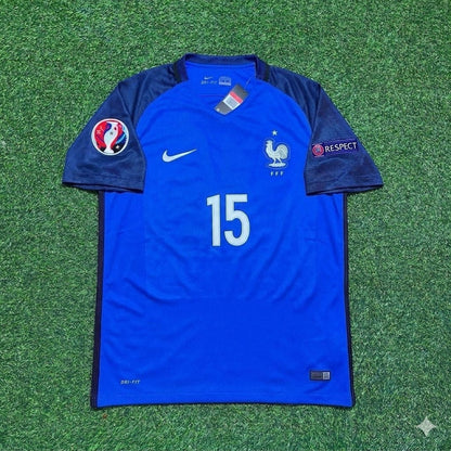 France EURO 2016 Paul Pogba #15 Home Retro Football Jersey