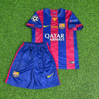 Dani Alves #22 Barcelona 2015 Champions League Final Kids Retro Football Jersey