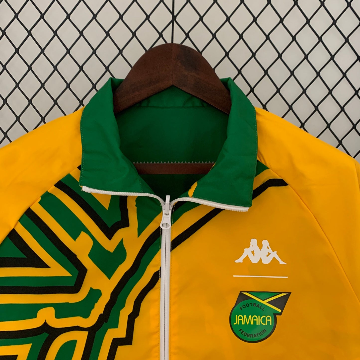 AFCB Jamaica Bob Marley Wendbare Gelb-Grüne Jacke, Beide Größen Jacke