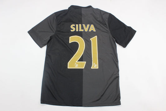 Manchester David Silva City 2013-2014 Retro Kit Jersey Trikot Maglia Soccer Kit