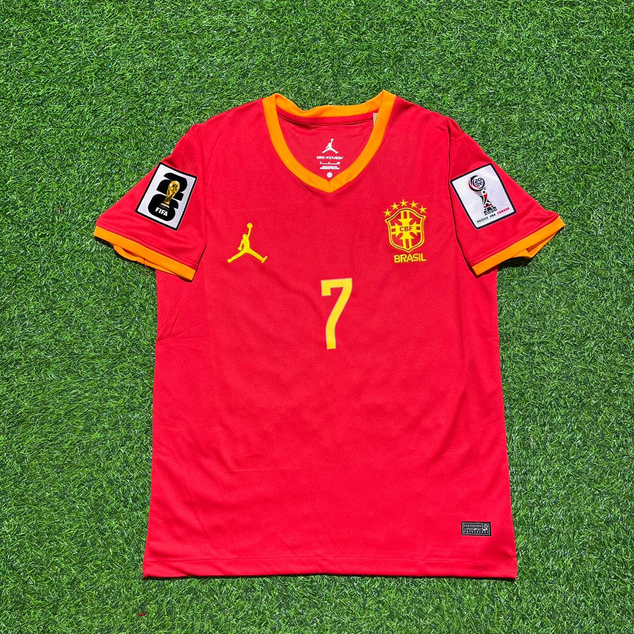 Brazil World Cup 2026 Vinicius Júnior 7# Red Football Jersey