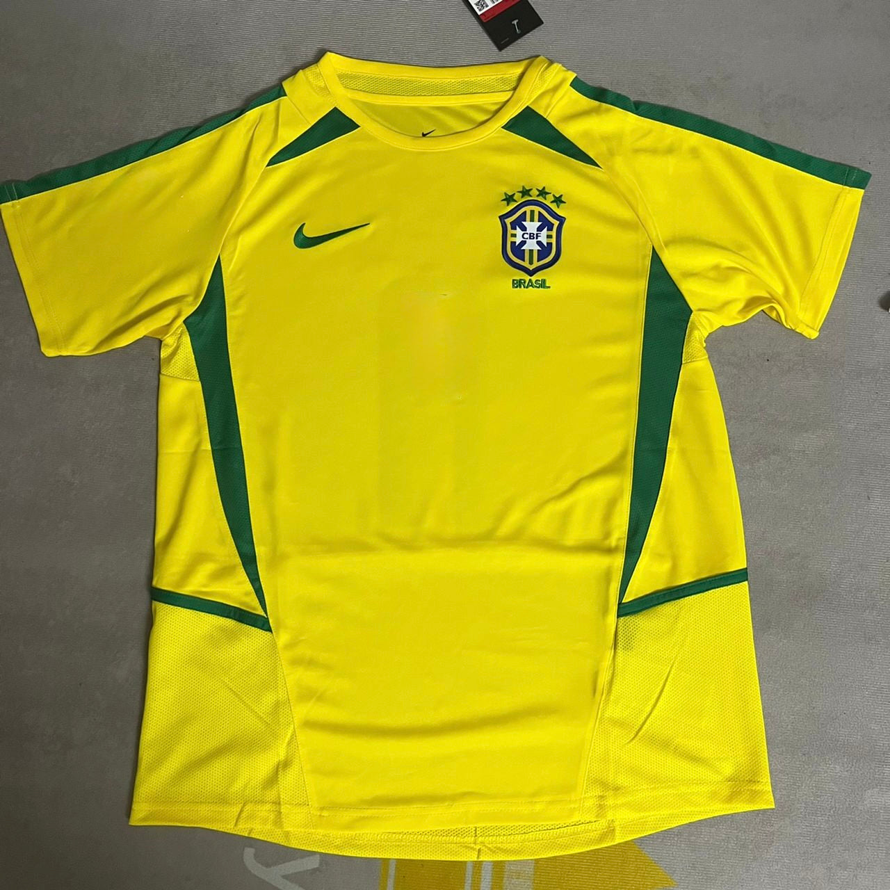 Brazil World Cup 2002 Cafu #2 Winning Captain Retro Home Football Jersey