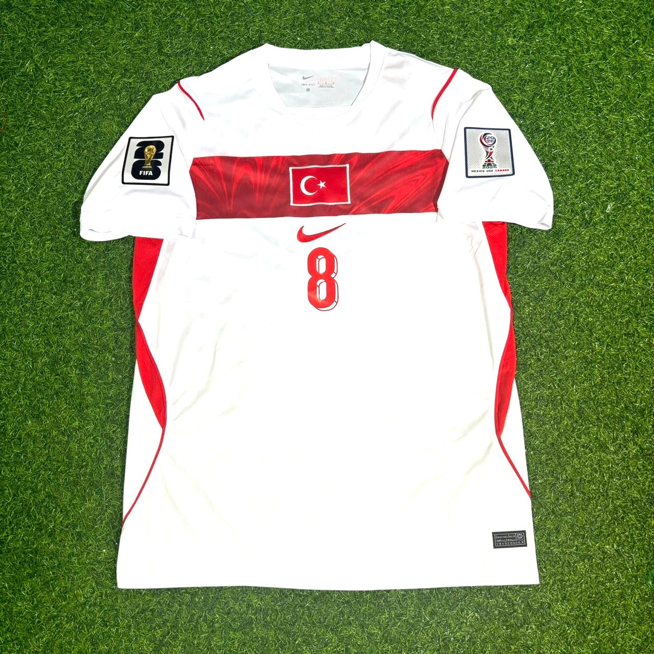 Turkey Türkiye World Cup 2026 Arda Güler #8 Away White Kids Football Jersey