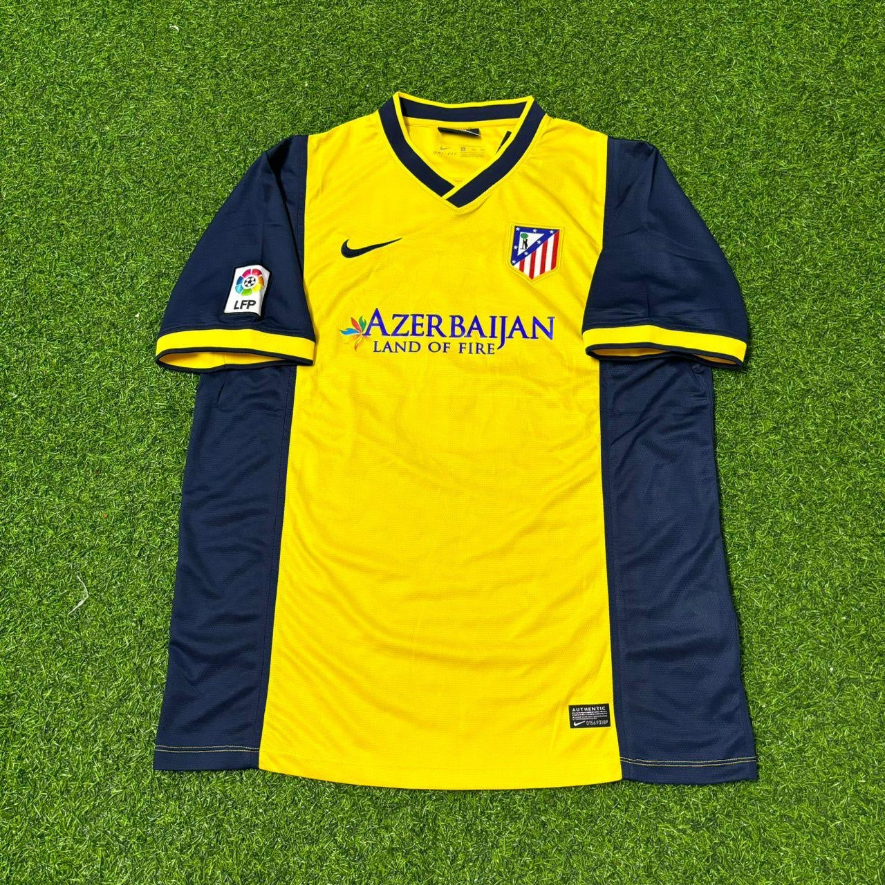 Raul Garcia #8 Atlético Madrid 2013-2014 Away Yellow Football Jersey Kit