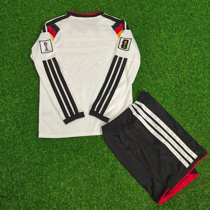 Germany World Cup 2026 Kids Long Sleeve Home Football Jersey Kit