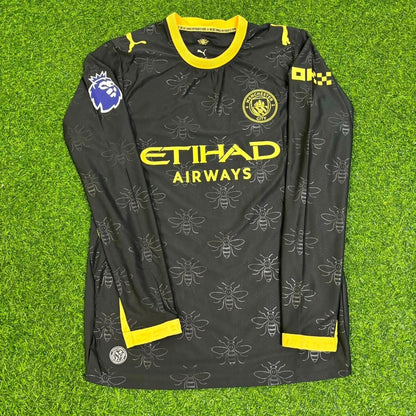 Antoine Semenyo #42 Manchester City 2026-2027 Away Black Long Sleeve Football Jersey