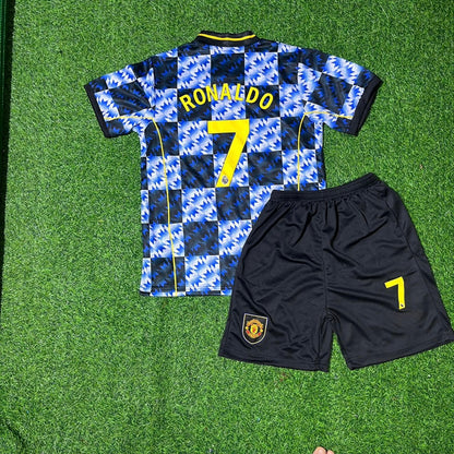 Cristiano Ronaldo Manchester United Combo Color Children Set Retro Football Jersey Kit