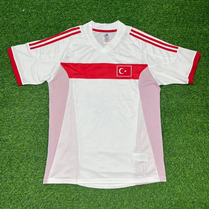 Turkey Türkiye World Cup 2002 White Retro Football Jersey