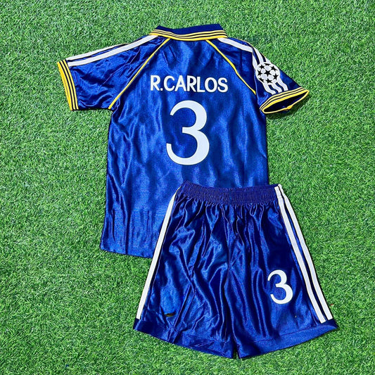 Roberto Carlos Real 1998/1999 Blue Retro Kids Football Jersey