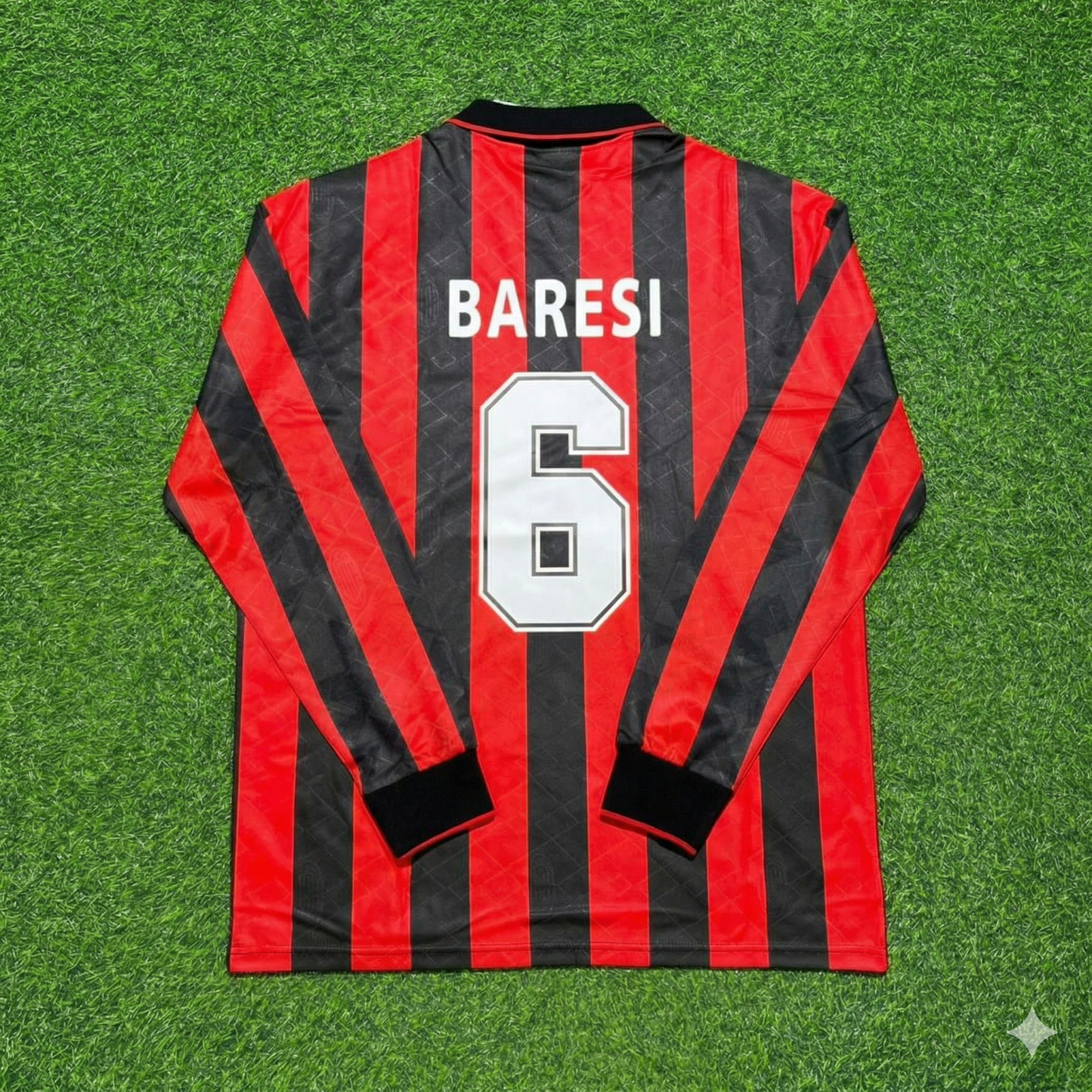 Franco Baresi #6 AC Milan 1993 1994 Home Long Sleeve Retro Football Jersey