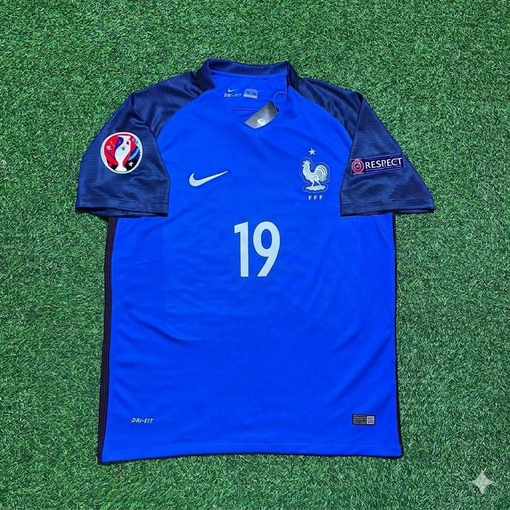 France EURO 2016 Bacary Sagna #19 Home Retro Football Jersey