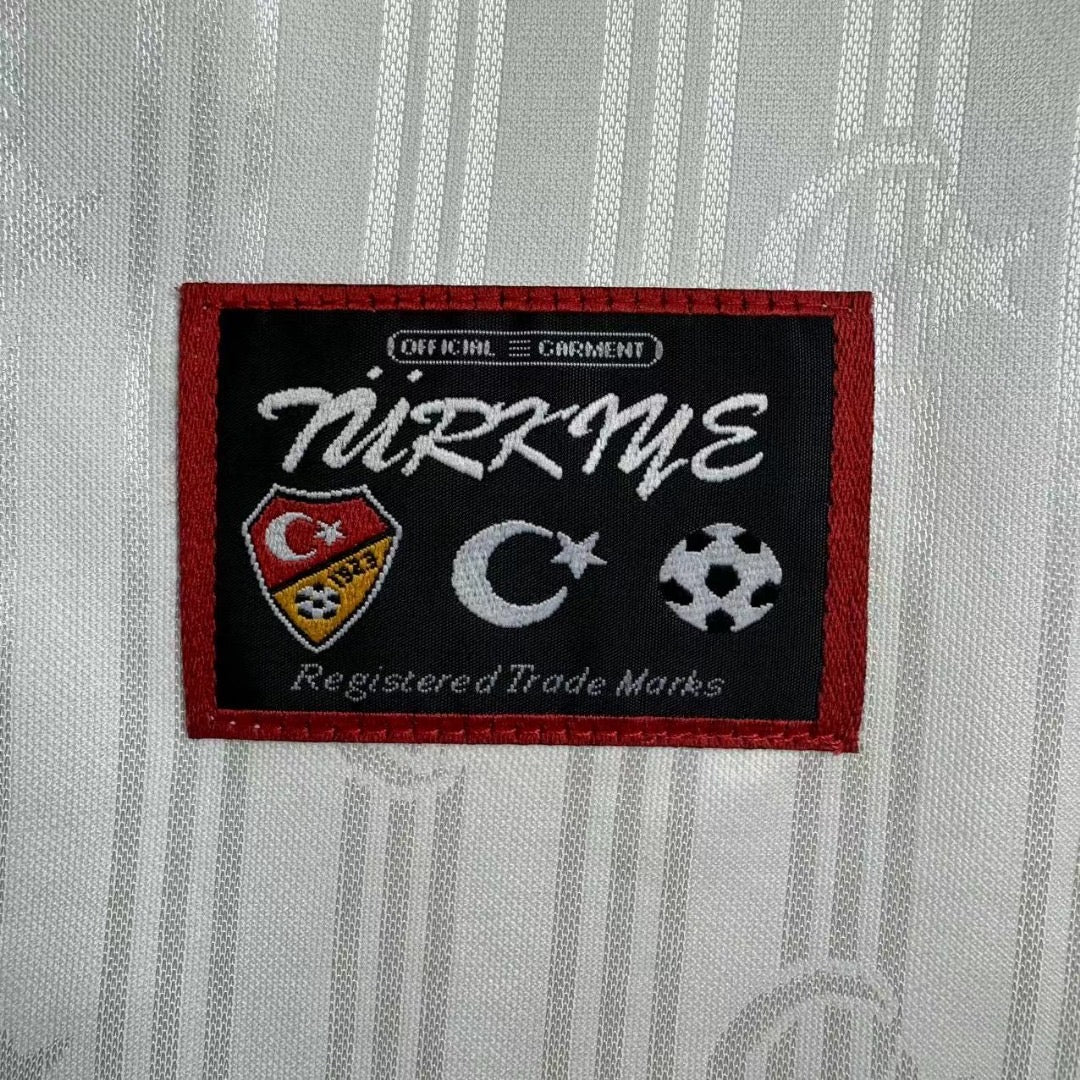 Bülent Korkmaz Türkiye 1996 White Retro Football Jersey Kit