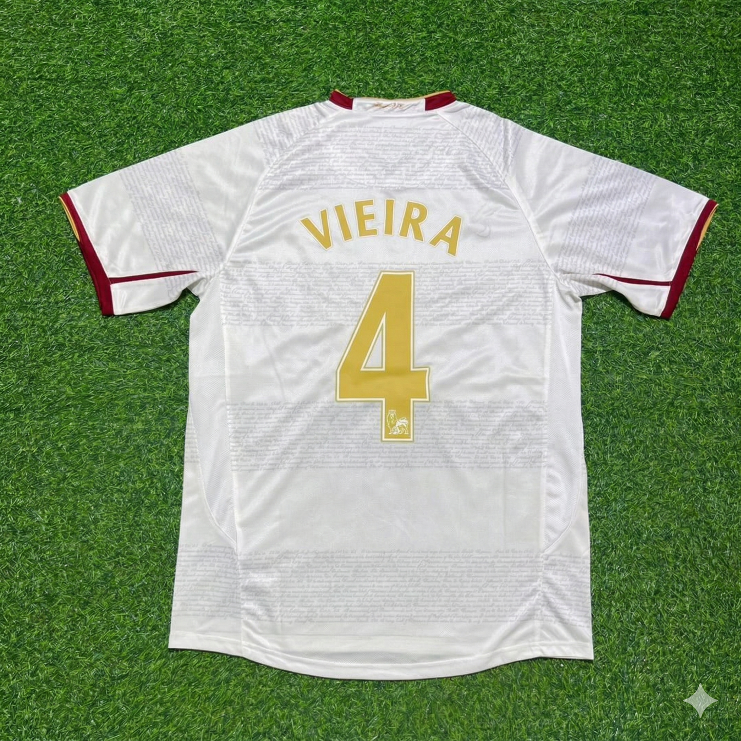 Patrick Vieira #4 Arsenal 2004 2005 Away Retro White Football Jersey