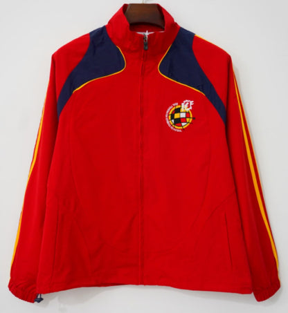 Spain 2007 Retro Red Windbreaker Hoodies Jersey