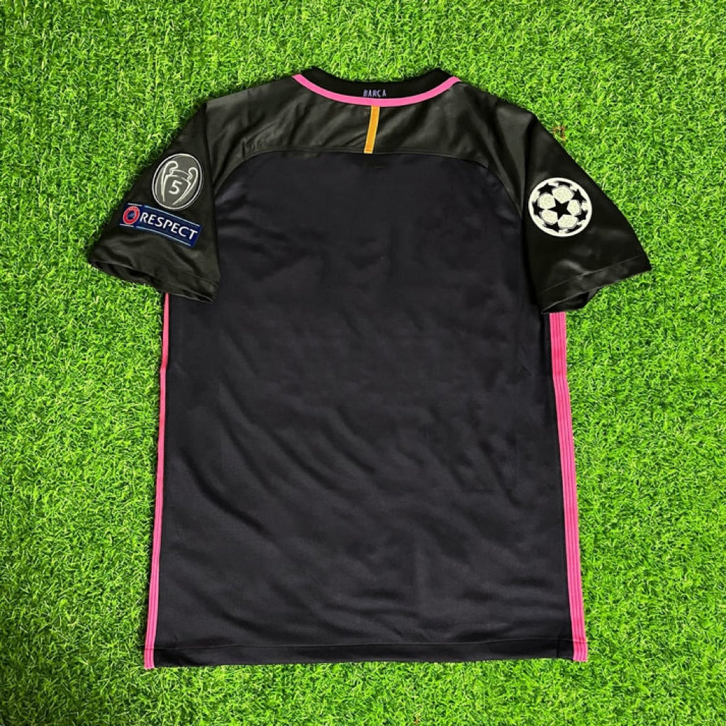 Barcelona 2014/15 Retro Black Pink Football Jersey