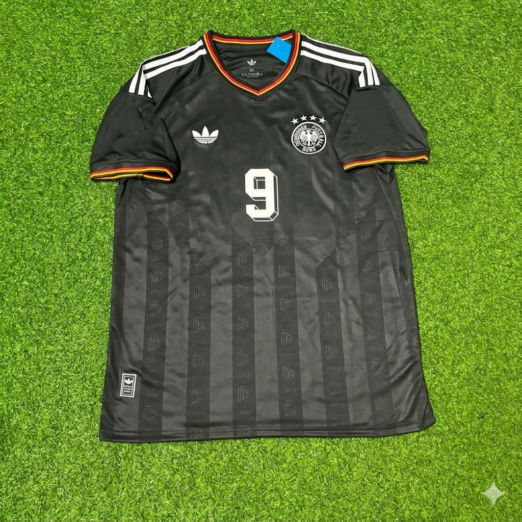 Rudi Völler 9# Germany Black Retro Vintage Football Jersey Kit
