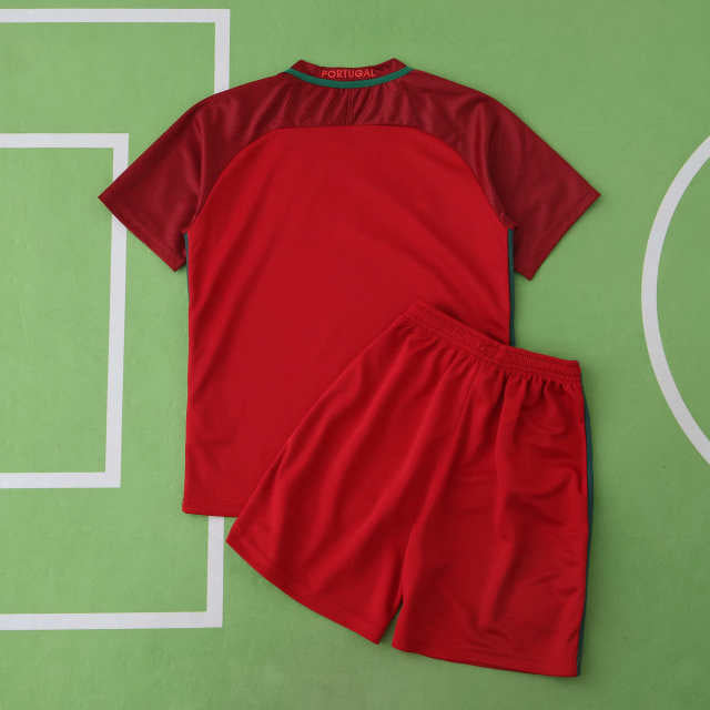 Portugal 2016 Season Home Kids Retro Football Jersey