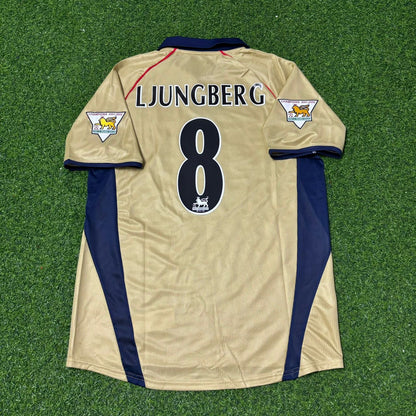 Fredrik Ljungberg #8 Arsenal 2001-2002 Away Golden Retro Football Jersey